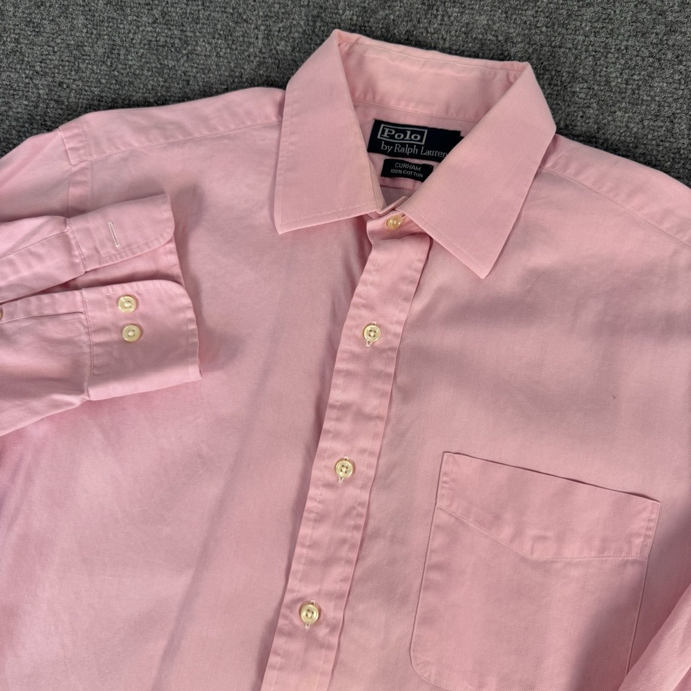 Vintage Polo Ralph Lauren Shirt Mens 16 32/33 Pink Curham 100% Cottton
